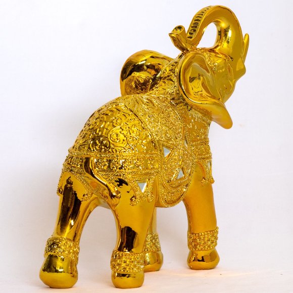 10" Height Elephant Statue Figurine for Home Decor - Picture 3 of 8